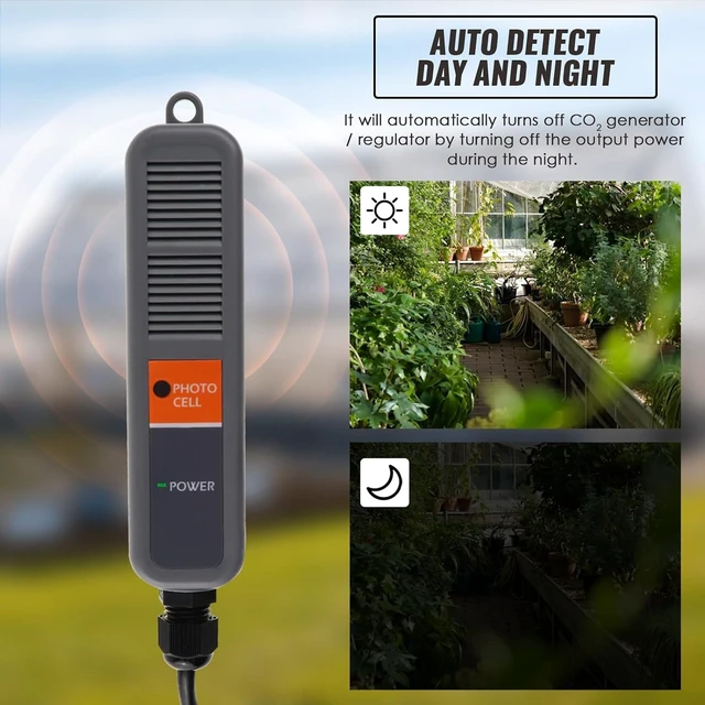 Alt view image 4 of 7 - CO2 Controller 0-5000PPM Carbon Dioxide Monitor with Human/Plant Mode, 15ft NDIR Probe, LCD Trend Display, Audible Alarm & Day/Night Relay for Greenhouse & Grow Rooms