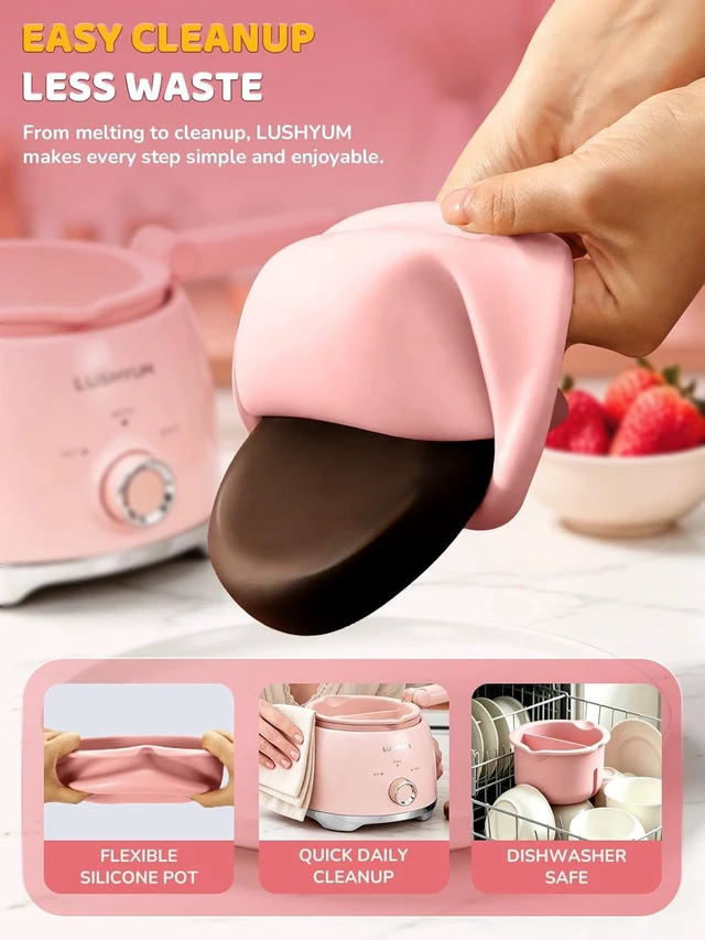 Alt view image 4 of 7 - Electric Chocolate Melting Pot 4-Cup Capacity with 2 Insert Pots