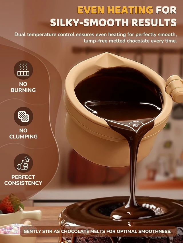 Alt view image 3 of 7 - Electric 4-Cup Chocolate Melting Pot with 2 Insert Pots