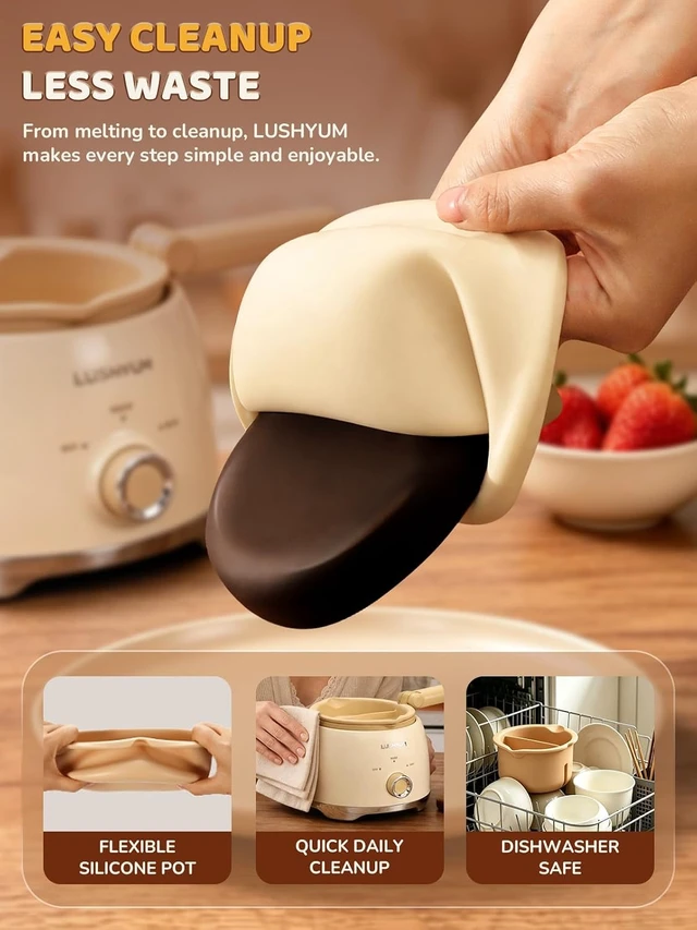 Alt view image 4 of 7 - Electric 4-Cup Chocolate Melting Pot with 2 Insert Pots