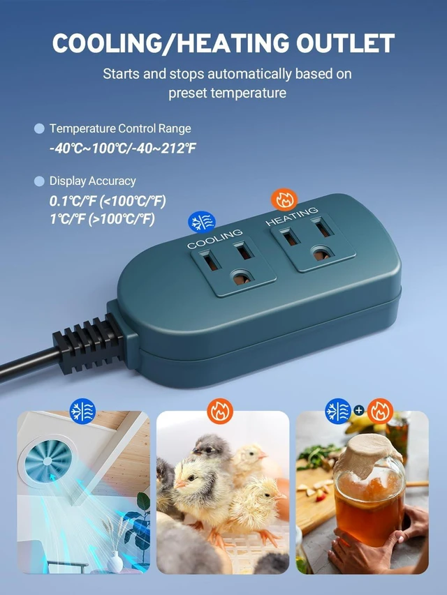Alt view image 5 of 7 - WiFi Temperature Controller Thermostat for Greenhouse, 110~230V