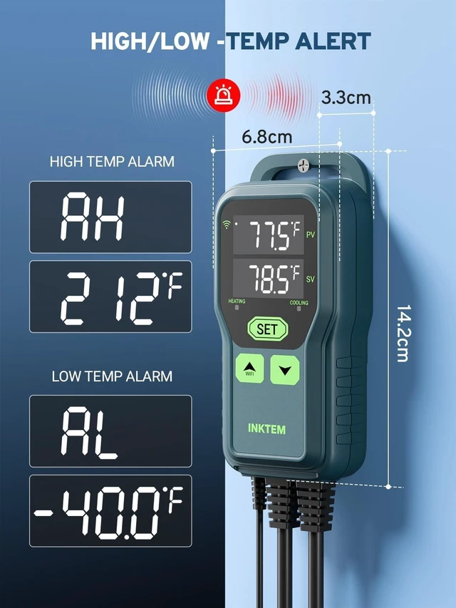 Alt view image 7 of 7 - WiFi Temperature Controller Thermostat for Greenhouse, 110~230V