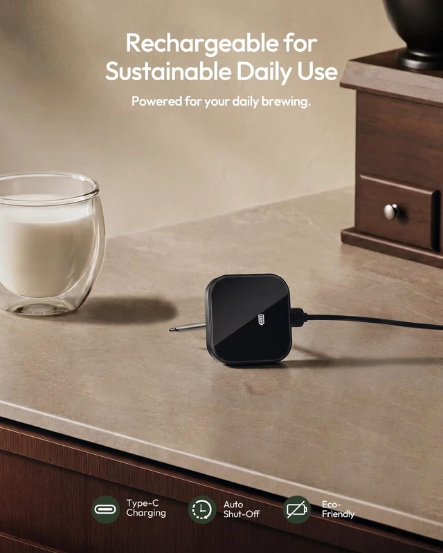 Alt view image 3 of 7 - Rechargeable Coffee Thermometer with 3-Color Temperature Indicator