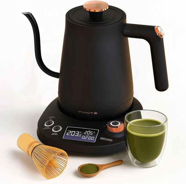 Main image of Viante 0.8L Electric Gooseneck Kettle with Temp Control for Pour-Over Coffee & Tea