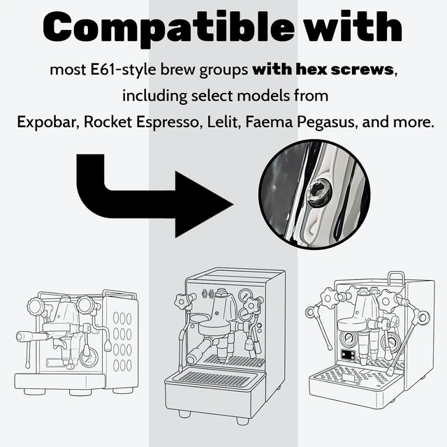 Alt view image 6 of 7 - Upgraded E61 Group Head Pressure Pump Gauge Compatible with Faema, Rocket, ECM, Lelit, Expobar & Similar E61 Espresso Machines