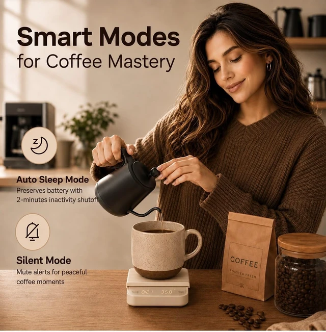 Alt view image 2 of 7 - Coffee Scale with Timer 0.1g Precision USB-C Rechargeable Digital Espresso Scale, LED Display & Tare Function for Pour-Over & Barista Brewing