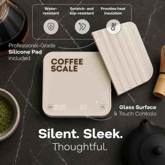 Alt view image 3 of 7 - Coffee Scale with Timer 0.1g Precision USB-C Rechargeable Digital Espresso Scale, LED Display & Tare Function for Pour-Over & Barista Brewing