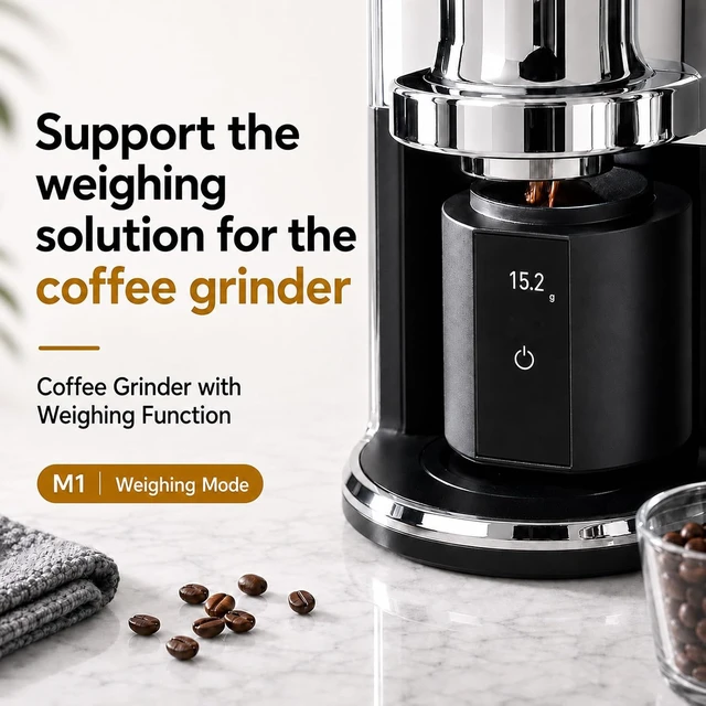 Alt view image 3 of 7 - Espresso Scale with Auto Timer 3in1 SUS304 Dosing Cup, 0.1g/300g Precision, USBC Rechargeable OLED, Portable Shot Scale for Beans & Ground Powder (Black)
