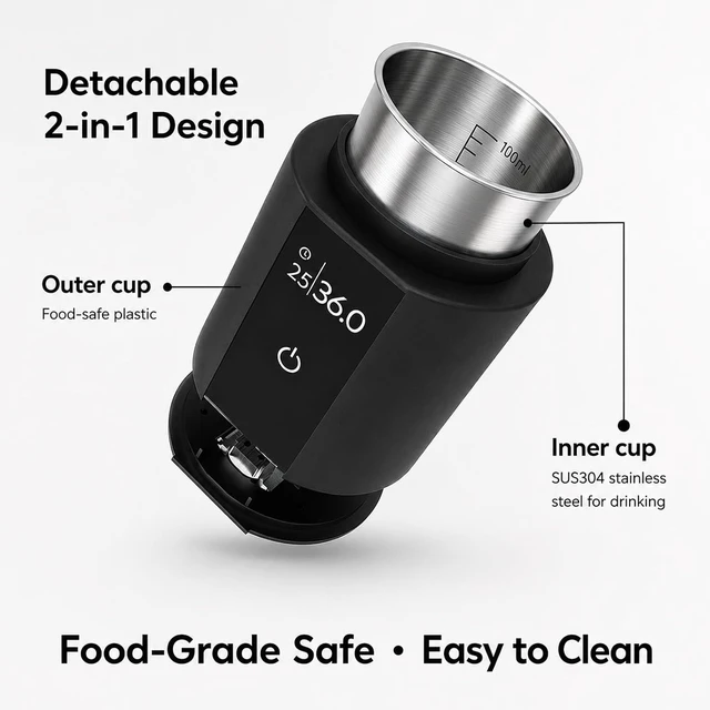 Alt view image 6 of 7 - Espresso Scale with Auto Timer 3in1 SUS304 Dosing Cup, 0.1g/300g Precision, USBC Rechargeable OLED, Portable Shot Scale for Beans & Ground Powder (Black)