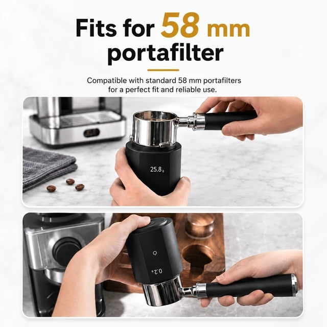 Alt view image 7 of 7 - Espresso Scale with Auto Timer 3in1 SUS304 Dosing Cup, 0.1g/300g Precision, USBC Rechargeable OLED, Portable Shot Scale for Beans & Ground Powder (Black)
