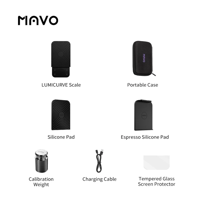 Alt view image 2 of 7 - Lumicurve Rechargeable Pour-Over Coffee Scale with Timer