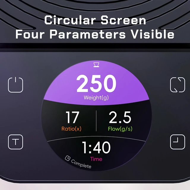Alt view image 7 of 7 - Lumicurve Rechargeable Pour-Over Coffee Scale with Timer