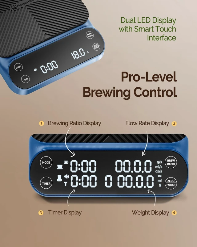 Alt view image 7 of 7 - S3 Pour-Over Coffee Scale with Timer, 3kg/0.1g