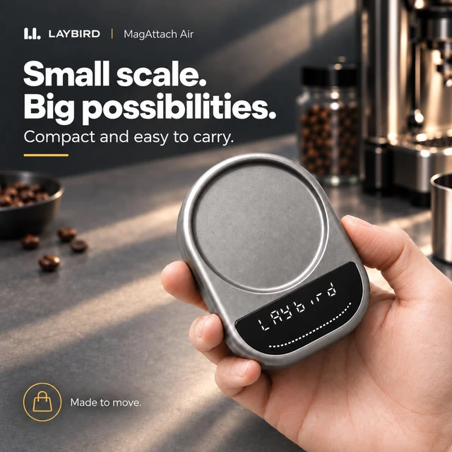 Alt view image 4 of 7 - MagAttach Air Espresso & Pour-Over Coffee Scale with Timer