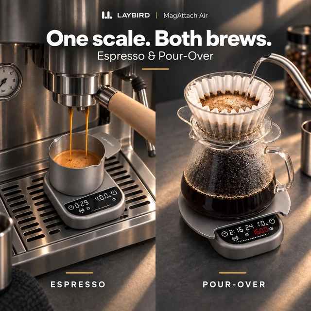 Alt view image 5 of 7 - MagAttach Air Espresso & Pour-Over Coffee Scale with Timer