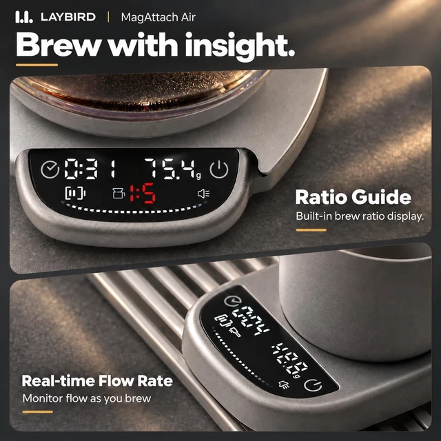 Alt view image 6 of 7 - MagAttach Air Espresso & Pour-Over Coffee Scale with Timer