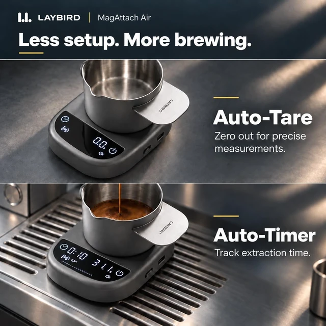 Alt view image 7 of 7 - MagAttach Air Espresso & Pour-Over Coffee Scale with Timer