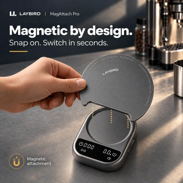 Alt view image 3 of 7 - MagAttach Pro Espresso & Pour-Over Coffee Scale with Timer