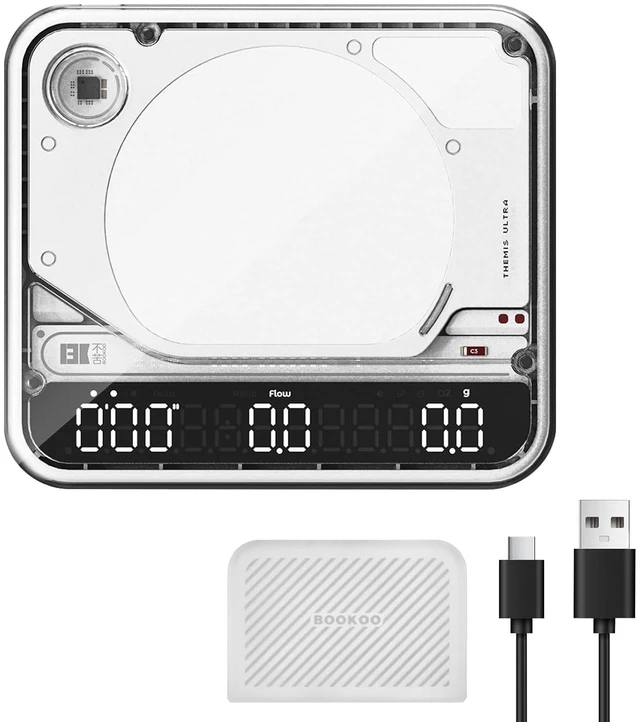 Main image of Themis Ultra Smart Coffee Scale White Espresso Scale with Timer, Flow Rate, Ratio & Auto Mode, APP Bluetooth, Waterproof for Pour-Over & Espresso Brewing