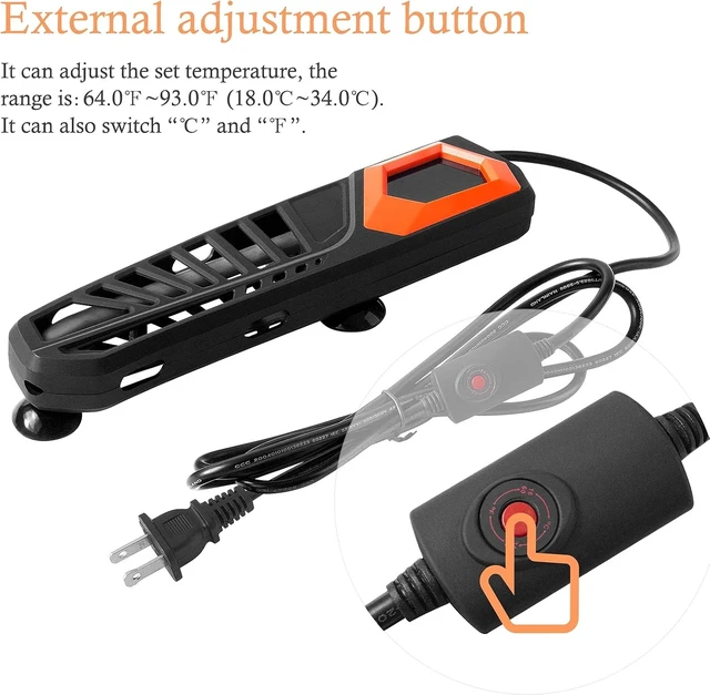 Alt view image 6 of 6 - 800W Titanium Aquarium Heater with External Controller Submersible & Shatterproof for Fish Tanks up to 250 Gallons, Saltwater & Freshwater Fish or Turtle