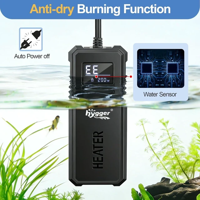 Alt view image 3 of 7 - Adjustable 50W/100W/150W/200W Titanium Aquarium Heater Auto Power-Off & High-Temp Protection for Saltwater & Freshwater Fish/Turtle Tanks