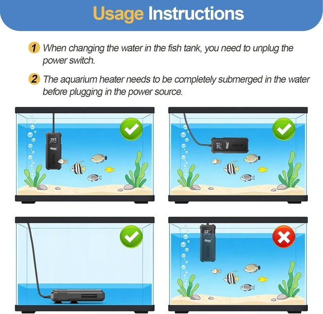 Alt view image 7 of 7 - Adjustable 50W/100W/150W/200W Titanium Aquarium Heater Auto Power-Off & High-Temp Protection for Saltwater & Freshwater Fish/Turtle Tanks