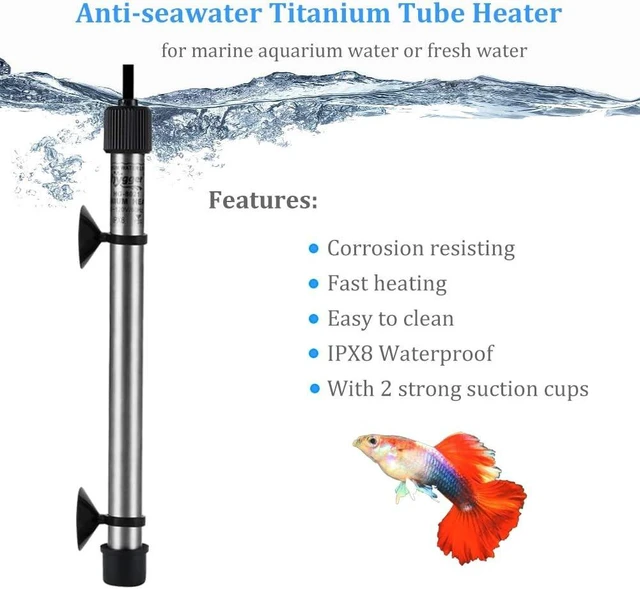 Alt view image 4 of 7 - 500W Titanium Aquarium Heater for Saltwater & Freshwater Digital Submersible Heater with External IC Thermostat & Thermometer for 60-120 Gallon Tanks