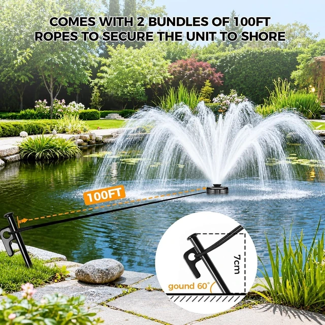 Alt view image 4 of 7 - Stainless Steel Pond Fountain Aerator 1HP 110V 15000 GPH