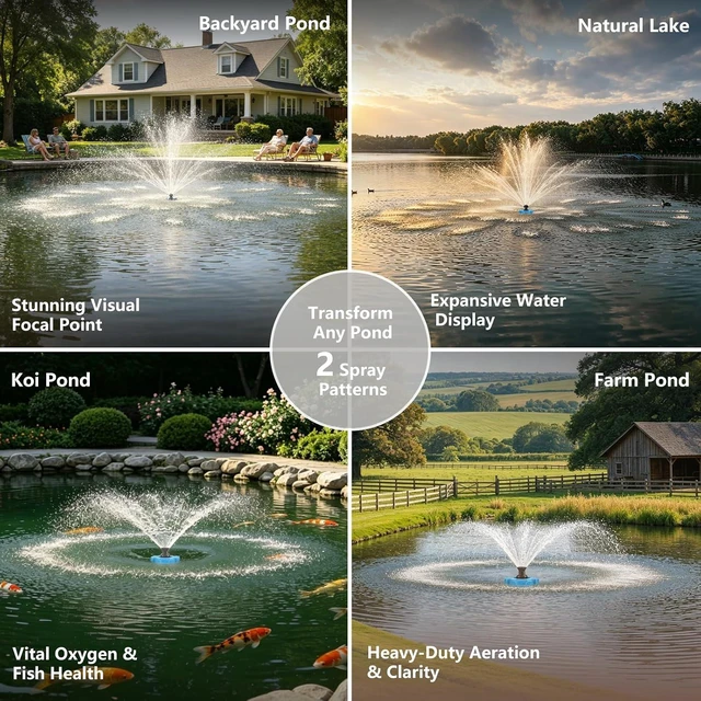 Alt view image 6 of 7 - 1HP 110V Floating Pond Fountain Aerator Pump