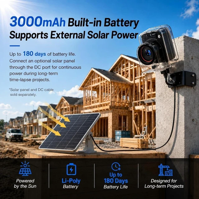 Alt view image 5 of 6 - 4K WiFi Time-Lapse Camera for Construction with Long Battery Life