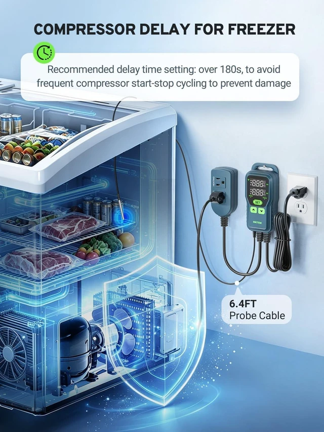 Alt view image 6 of 7 - WiFi Temperature Controller Thermostat for Greenhouse, 110~230V