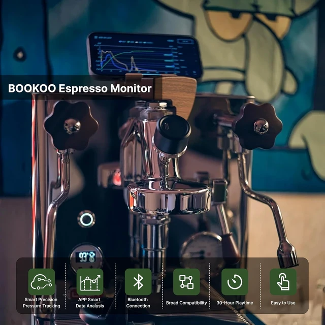 Alt view image 2 of 7 - Espresso Monitor E61 Group Pressure Gauge Wireless Smart Pressure Sensor with APP Precise Tracking, G1/8 Thread & M6 Adapter, Smart Data Analysis