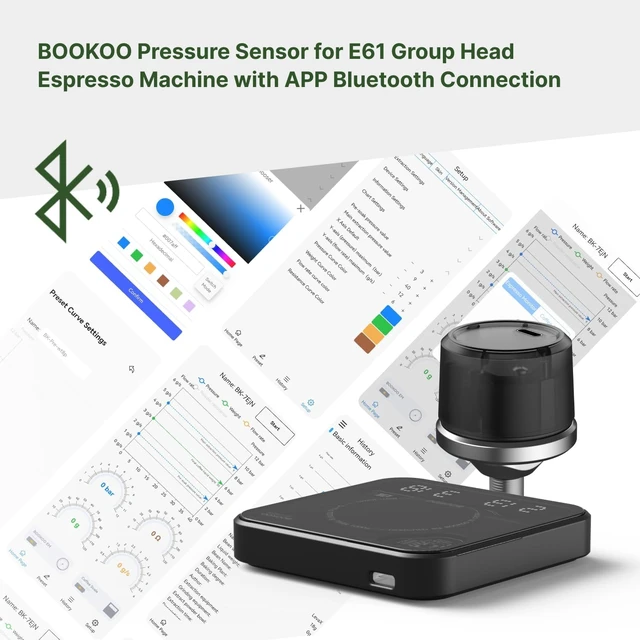 Alt view image 5 of 7 - Espresso Monitor E61 Group Pressure Gauge Wireless Smart Pressure Sensor with APP Precise Tracking, G1/8 Thread & M6 Adapter, Smart Data Analysis