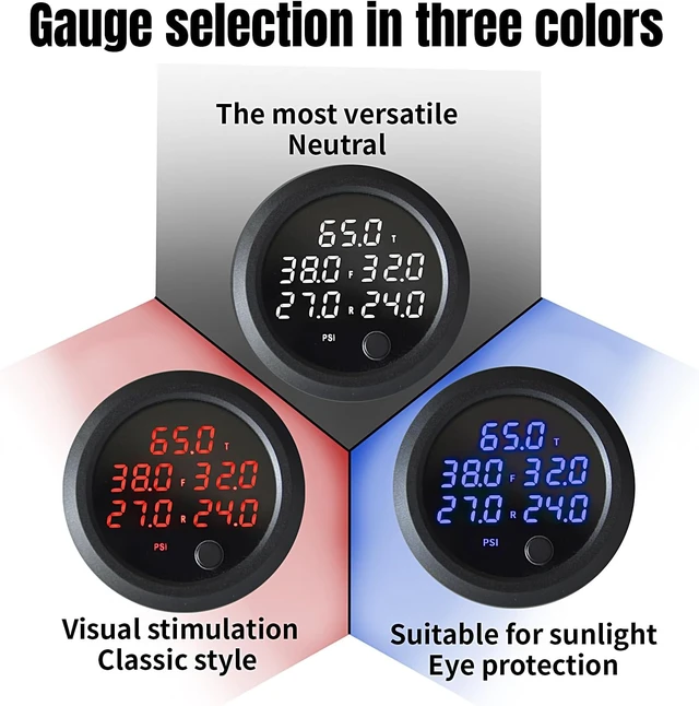 Alt view image 6 of 7 - 12V 8-Valve Air Ride Suspension Solenoid Manifold with 5M 9-Switch Wired Remote Controller & Five Display Air Pressure Gauges (Blue)