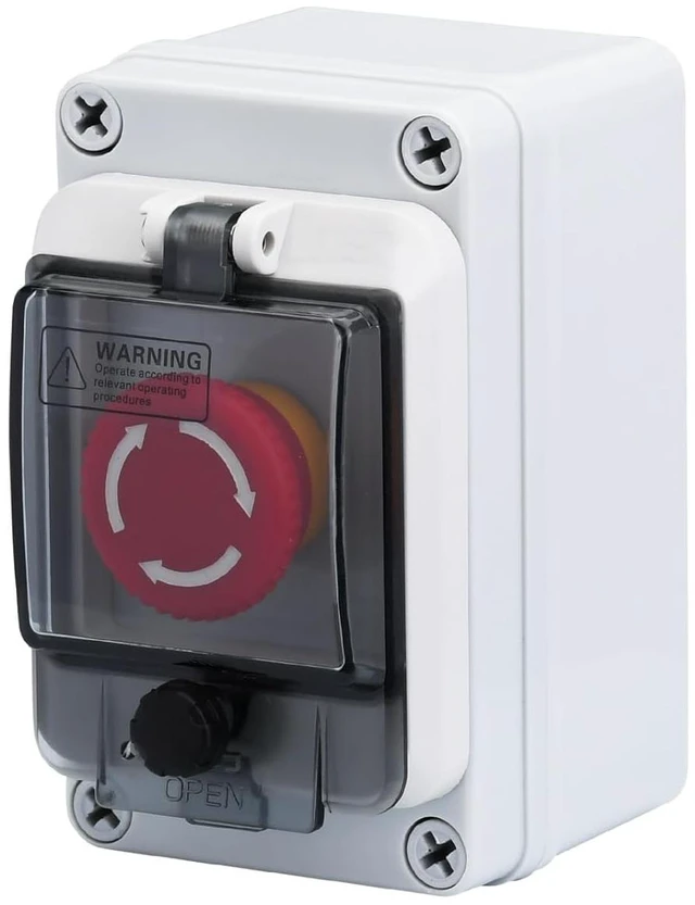 Main image of Emergency Stop Button with Box 660V 10A E-Stop Shut-Off Switch