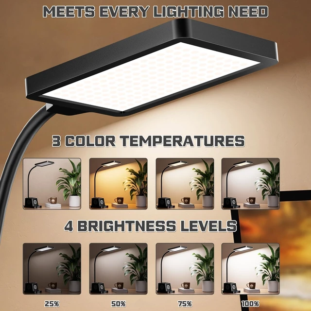 Alt view image 2 of 7 - LED Desk Lamp with Storage & 15W Fast Wireless Charger for Home Office