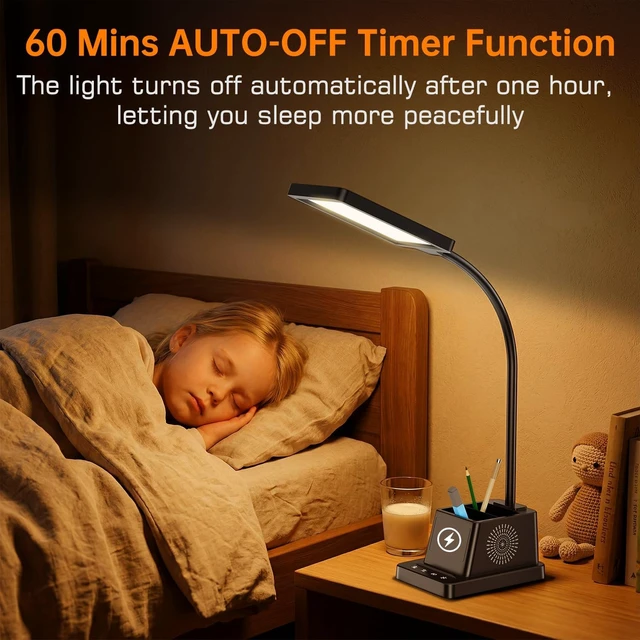 Alt view image 5 of 7 - LED Desk Lamp with Storage & 15W Fast Wireless Charger for Home Office