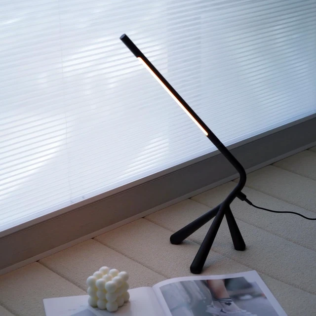 Alt view image 5 of 7 - Creative LED Desk Lamp with USB Type-C Stepless Dimming Eye-Caring Reading Light for Home Office, Bedroom & College Dorm (Black)
