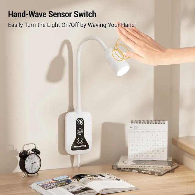 Alt view image 2 of 6 - Dimmable Wall-Mounted Reading Light for Bed, Bedside Headboard, 2-Pack