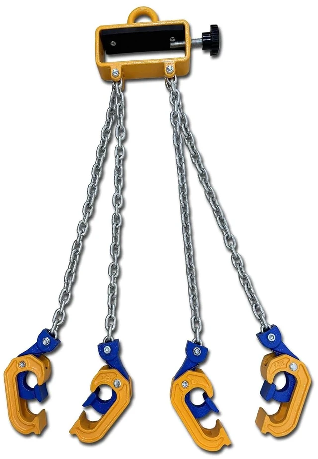 Main image of 2-Ton Barrel Lifting Chain for Plastic & Steel Drums 4410LBS, 20in, 4 Hooks, Drum Lifter Clamp for 55-Gallon Drums, Fits Crane & Forklift 2T- 4Hooks