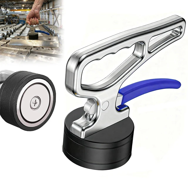 Main image of Heavy-Duty Magnetic Pickup Tool Manual Lifting Magnet with Quick Release & Ergonomic Handle for Iron Plate, Tool Steel & Laser Cutting