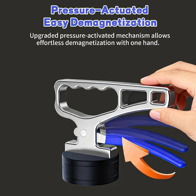 Alt view image 5 of 7 - Heavy-Duty Magnetic Pickup Tool Manual Lifting Magnet with Quick Release & Ergonomic Handle for Iron Plate, Tool Steel & Laser Cutting