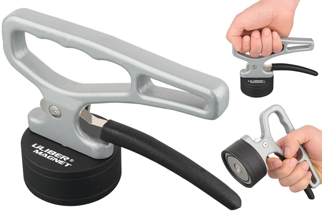 Main image of Strong Magnetic Pickup Tool Lift Magnet with Quick Release & Ergonomic Handle, Portable Material Collector for Iron Plate, Tool Steel & Laser Cutting