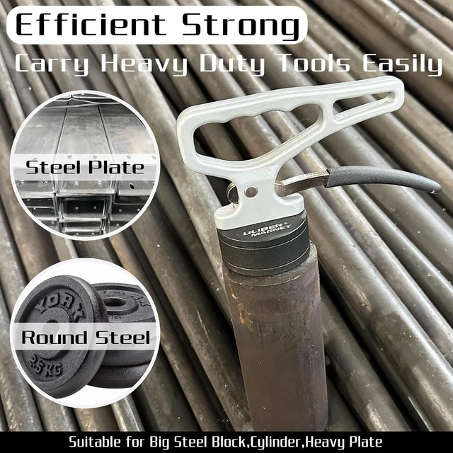 Alt view image 6 of 7 - Strong Magnetic Pickup Tool Lift Magnet with Quick Release & Ergonomic Handle, Portable Material Collector for Iron Plate, Tool Steel & Laser Cutting
