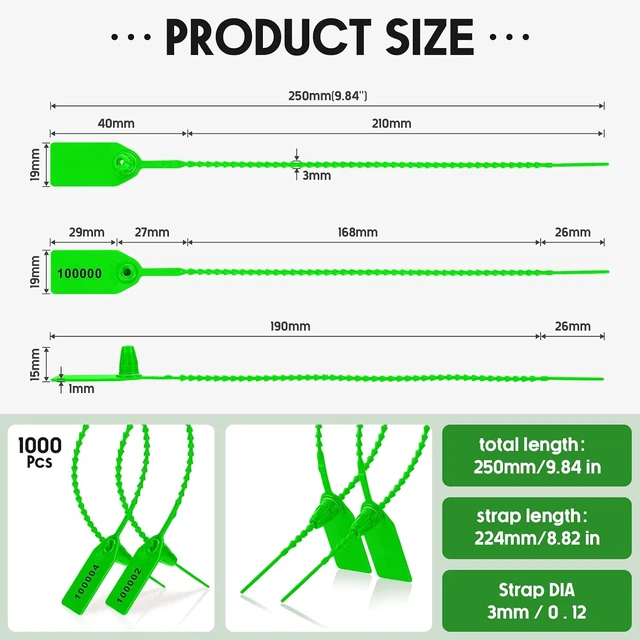 Alt view image 2 of 7 - 1000 Pcs Plastic Fire Extinguisher Tamper Seal Tags (Green)