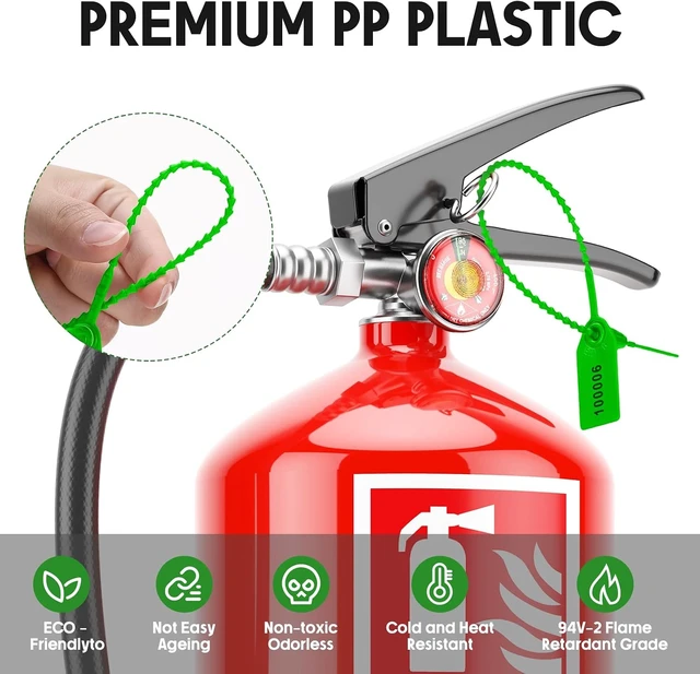 Alt view image 5 of 7 - 1000 Pcs Plastic Fire Extinguisher Tamper Seal Tags (Green)