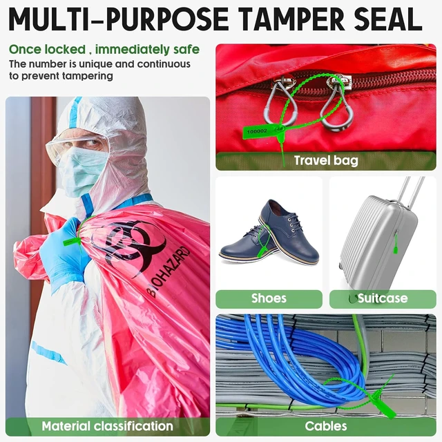 Alt view image 6 of 7 - 1000 Pcs Plastic Fire Extinguisher Tamper Seal Tags (Green)