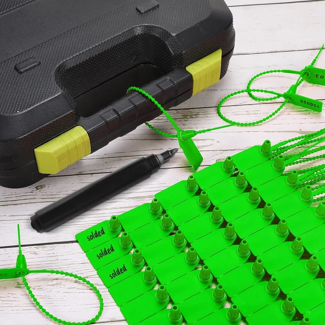 Alt view image 7 of 7 - 1000 Pcs Plastic Fire Extinguisher Tamper Seal Tags (Green)