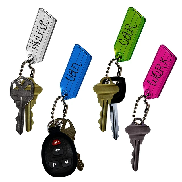 Alt view image 3 of 7 - Colored Key Tags with Ball Chain Display Box of 100 Assorted Tags (10100)