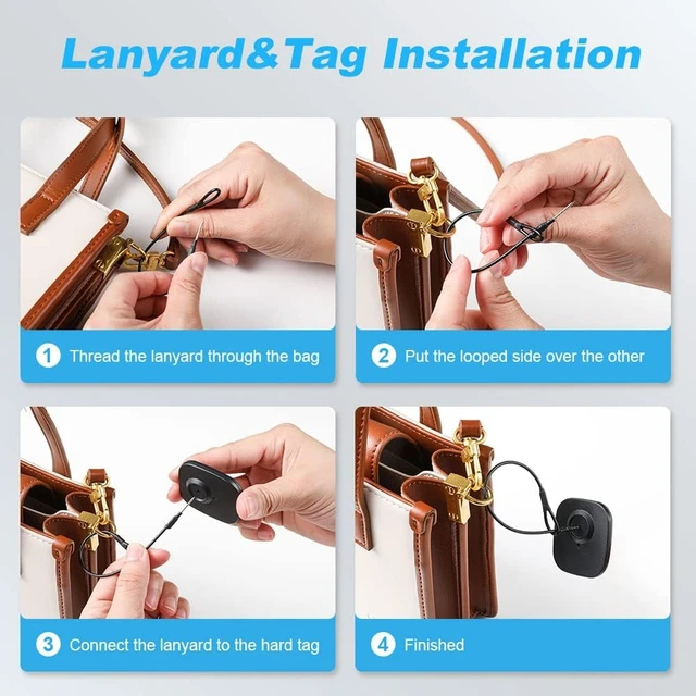 Alt view image 6 of 7 - 250Pcs 8.2MHz RF Security Clothing Tags Black Retail EAS Tags with 250 Pins & 100 Lanyards
